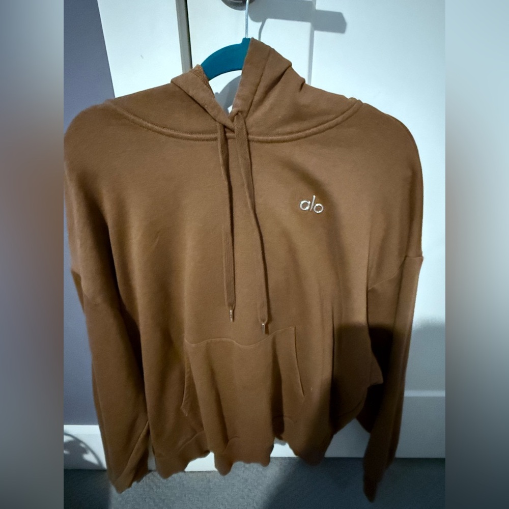 WOMENS ALO HOODIE COLOR ESPRESSO SIZE LARGE